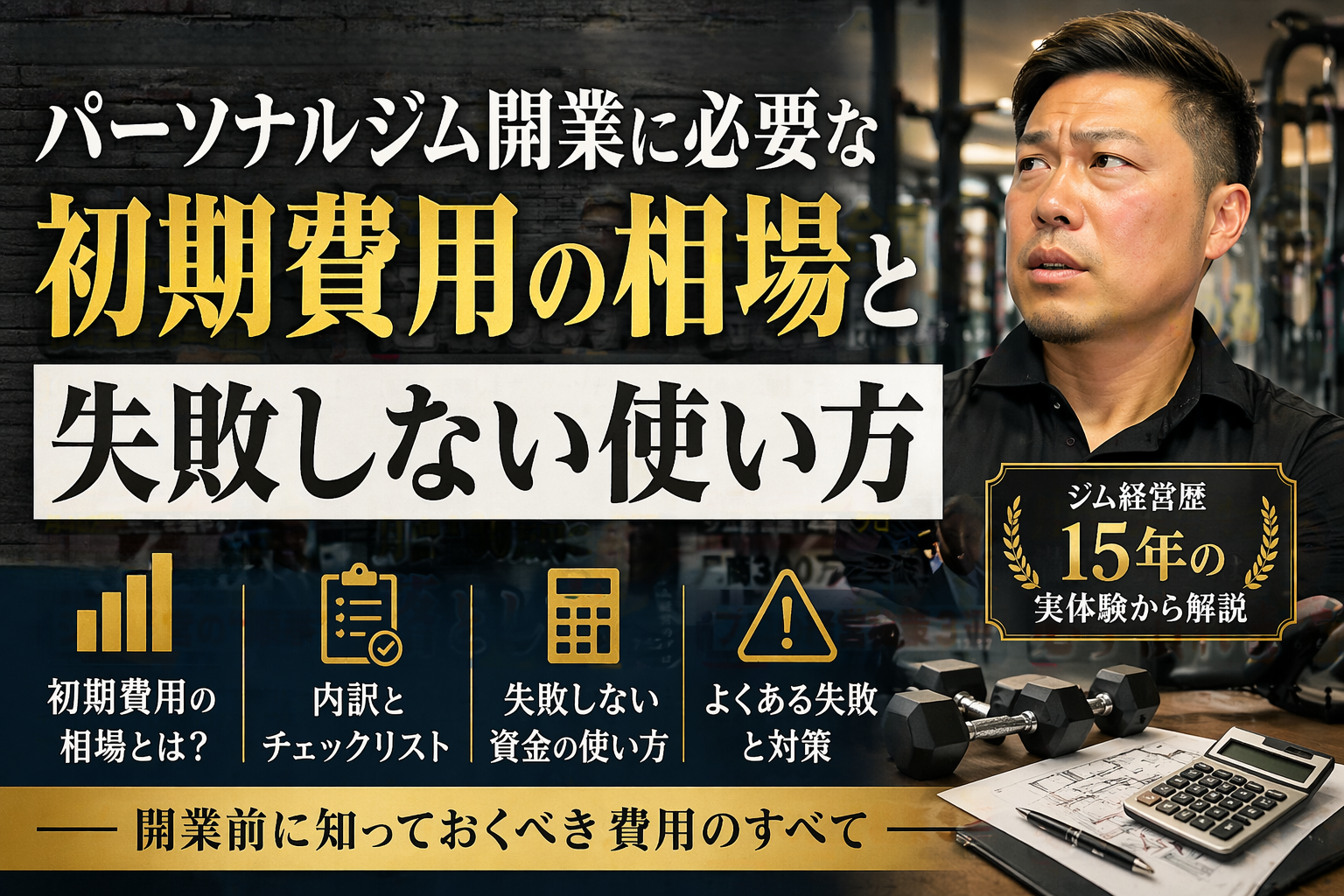 パーソナルジム開業に必要な初期費用の相場と失敗しない使い方